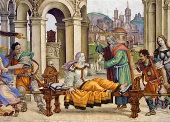 Mur nord de la chapelle Strozzi, La résurrection de Drusiana par Saint Jean l